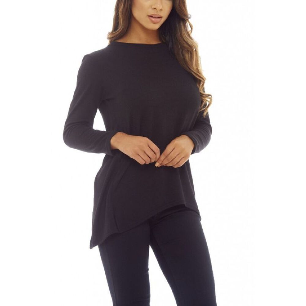 Ax Paris Womens Split Back Lace Knitted Top